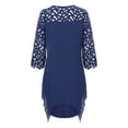 thumbnail image 4 of LSLJS Robe Femme Mode Patchwork en Maille Col Rond Manches Trois-Quarts Grande Taille, 4 of 7