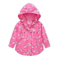 thumbnail image 2 of Gubotare Coats for Kids Girls Windproof Coat Cartoon Rainbow Prints Hooded With Pocket Jacket Kids (Hot Pink,3-4 Years), 2 of 3