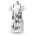 thumbnail image 3 of Love What You Do Apron, Monochrome Style Lettering Design with Hand Calligraphy Elements, Unisex Kitchen Bib with Adjustable Neck for Cooking Gardening, Adult Size, Charcoal Grey White, by Ambesonne, 3 of 4