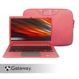 Gateway 11.6" Ultra Slim Notebook, HD, Intel Celeron N4020, 64GB Storage, 4GB Memory, Cortana, 1MP Webcam, Windows 10 S, Microsoft 365 Personal 1-Year Included, Carrying Case Included, Red/Pink