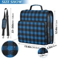 thumbnail image 3 of Haosy 3 Ring Zipper Binder with Shoulder Strap Waterproof Trapper Keeper 2 Inch D-Ring 500 Sheets Capacity, Dark Blue and Glack Gingham, 3 of 8