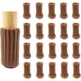 thumbnail image 1 of Paquete de 24 calcetines para sillas, color marrón, calcetines gruesos de punto doble para patas de silla, antideslizantes, protegen el suelo, 1 of 5