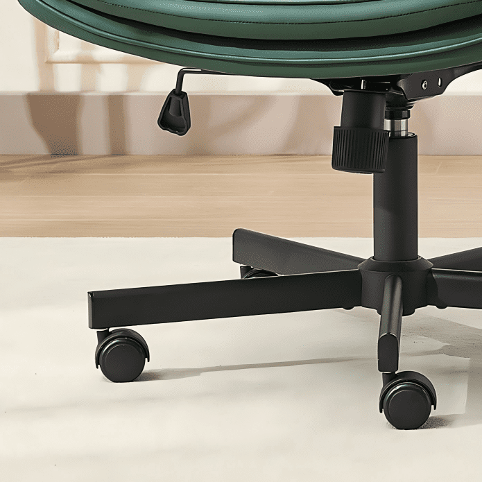 TMV Vanity Chair Oversized, Criss Cross Design Office Desk Chair - Big & Tall Computer Chair with Foldable Arms, Swivel and Wheels,Green