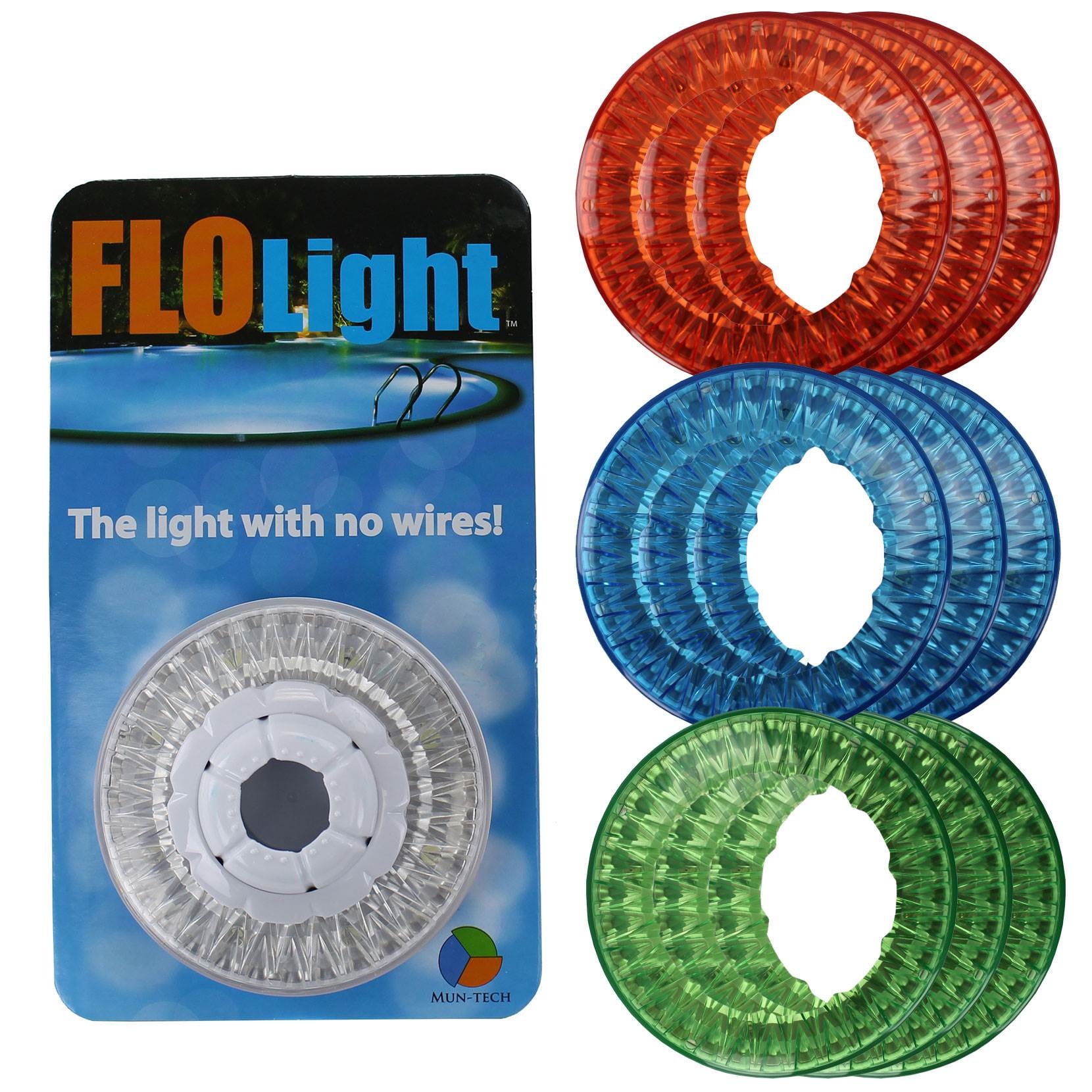 FloLight LED White Wireless Above Ground Swimming Pool Light + 9