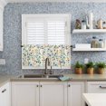 thumbnail image 6 of Half Window Curtains 24 Inches Long, Colorful Leaf Window Treatment Curtain Drapes, Spring Vintage Botanical Summer Short Curtains Tiers for Kitchen Over Sink, 27.5"x24", 2 Panels, 6 of 7