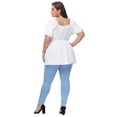 thumbnail image 2 of Hanna Nikole Women Plus Size Vintage Short Sleeve Blouse Tops Ruched Bodice V-Neck shirts, 2 of 7