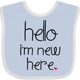 thumbnail image 3 of Inktastic Hello, I'm New Here. Boys or Girls Baby Bib, 3 of 4