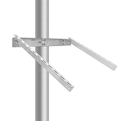 Newpowa Universal Solar Panel Heavy Duty Double Arm Pole Wall Mount for 70-120W Single Module at an tilt Angle from 0-90°