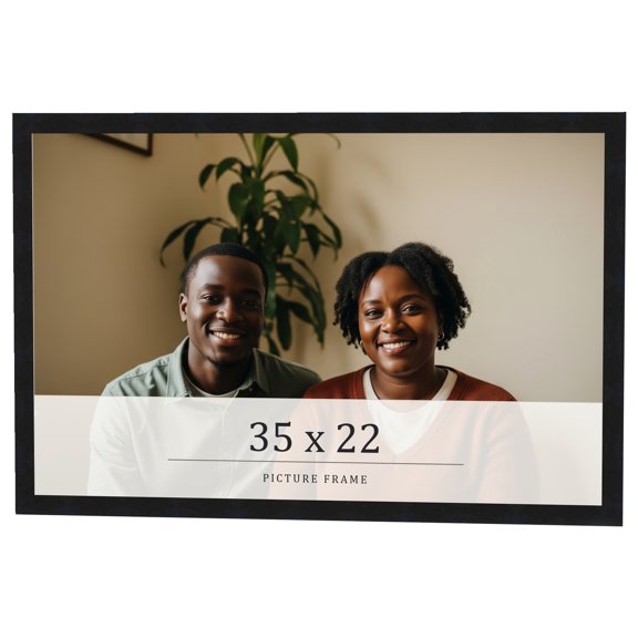 35x22 Frame Black Real Wood Picture Frame Width 0.75 inches | Interior Frame Depth 0.5 inches |