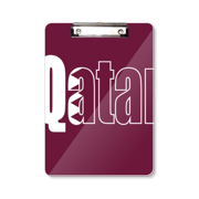 Qatar Country Flag Name Clipboard Folder Writing Pad Backing Plate A4