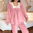 thumbnail image 5 of Censtreet Fuzzy Pajamas Set for Women Winter Warm Fluffy Loungewear Soft Fleece Pj Pants 2 Piece Plush Sleepwear Lounge Tops, 5 of 8