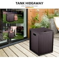 thumbnail image 2 of Lumiparty 16 in Propane Metal Tank Cover Table for Gas Fire Pits, Hides Any Standard 20 LB Propane Tanks, Hideaway Table with Side Handles, Brown, 2 of 6