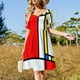 thumbnail image 4 of Mondrian Abstracción I Vestido de manga corta Vestido de noche para mujer Vestidos largos con velo Vestido, 4 of 7