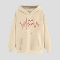 thumbnail image 4 of Mceream Valentines Day Chandails en Molleton à Capuche pour Femmes Mignons Pulls de Vacances à Paillettes Manches Longues Hauts Décontractés Col Rond Pulls Grande Taille Vêtements Kaki m, 4 of 4