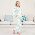 thumbnail image 6 of Fluffy Pajamas Set Fuzzy Winter Warm Pj Sets Pullover Tops and Long Pants Mint Green Rabbits Medium, 6 of 8