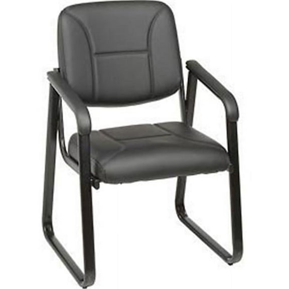 Global Industries 317101 Bonded Leather Reception Chair - Black