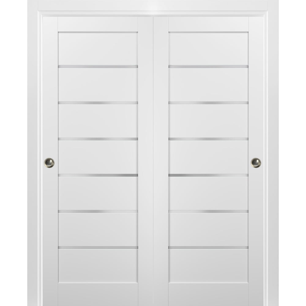Sliding Closet Bypass Doors 36 x 80 with hardware | Quadro 4117 White ...