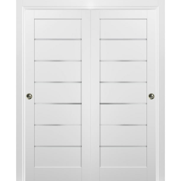Sliding Closet Bypass Doors 36 X 80 With Hardware Quadro 4117 White Silk Frosted Sliding Closet Bypass Doors 36 X 80, 36 Sliding Closet Doors