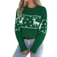 thumbnail image 4 of KHONTS Sweater Christmas for Women Turtleneck Long Sleeve Knit Sweaters Casual Loose Holiday Jumper Tops Winter Outfits C-Green XL, 4 of 4