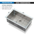 thumbnail image 3 of Kitchen Sink, MENSARJOR 32'' x 19'' Undermount Single Bowl 16 Gauge Stainless Steel Kitchen Sink with Accessories, 3 of 9