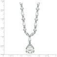 thumbnail image 3 of Cheryl M Sterling Silver Rhodium Plated Pear CZ 17in Necklace (Weight: 26.43 Grams, Length: 17 Inches), 3 of 3