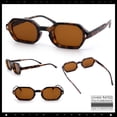 thumbnail image 2 of Retro Octagon Thick Frame Sunglasses Geometric Bold Small Frame UV400 Tortoise Frame - Brown Lens, 2 of 6