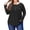 Black, variant on Women Plus Size Tops Long Sleeve Pleated Button up Henley Blouse