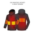 thumbnail image 3 of DEWBU Heated Jacket for Men with Detachable Hood, Soft Shell Heated Coat with 12V Battery Pack, Waterproof Heating Jacket for Winter Outdoor, 3 of 8