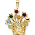 thumbnail image 2 of 14K Yellow Gold Genuine Aa Diamond Mother's Pendant (22 X 16) Made In United States xmp7/5gn/aa, 2 of 5