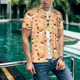 thumbnail image 6 of Zufioo Funny Sushi Print Men's Baseball Short Sleeve, Moisture Wicking Button-Down Hip Hop Tee-Small, 6 of 7