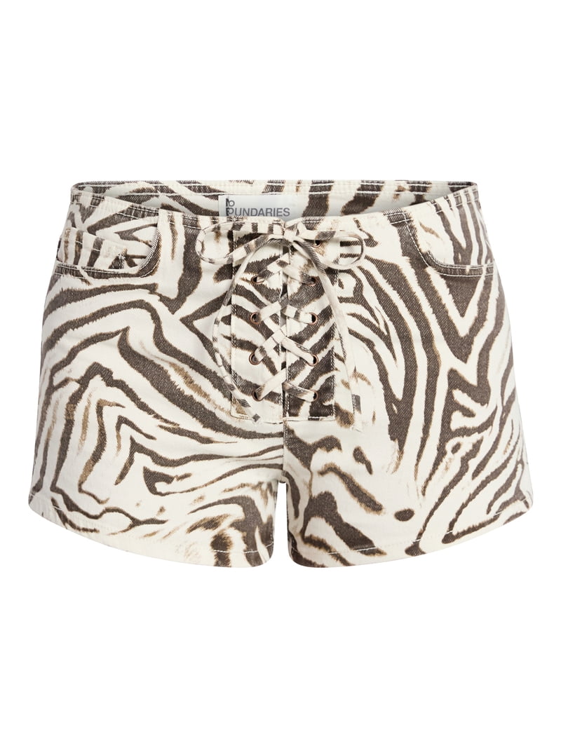 No Boundaries Festival Boho Lace Up Denim Shorts, 2.5