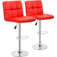 thumbnail image 1 of BestOffice Lot de 2 Tabourets de Bar Pivotants en Cuir Rouge, pour Salle à Manger d'Extérieur,, 1 of 8