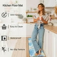 thumbnail image 4 of Coastal Beach Theme Kitchen Mats Rugs Set of 2 Anti Fatigue Kitchen Mats for Floor Memory Foam Cushioned Waterproof Non Slip Comfort Standing Mat for Sink Laundry, Blue, 17.3"x 28"+17.3"x 47", 4 of 6