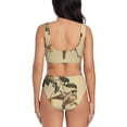 thumbnail image 3 of Honeii Vintage Bird Print Women’s Bikini Set,Two Piece Swimsuit Bathing Suits,Stylish High Elasticity Swimwear for Beach and Pool, 3 of 7
