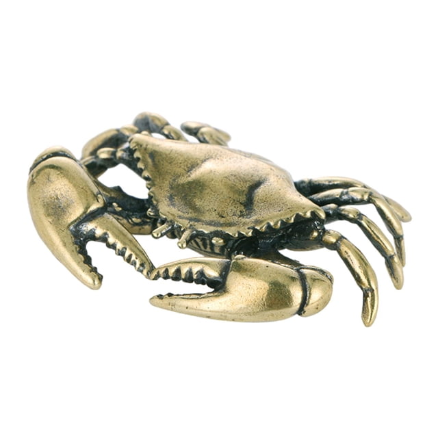 Estatuilla de cangrejo de latón, colección en miniatura de cangrejo de cobre, adornos para pecera, escultura de mesa, decoración del hogar, estatua de B