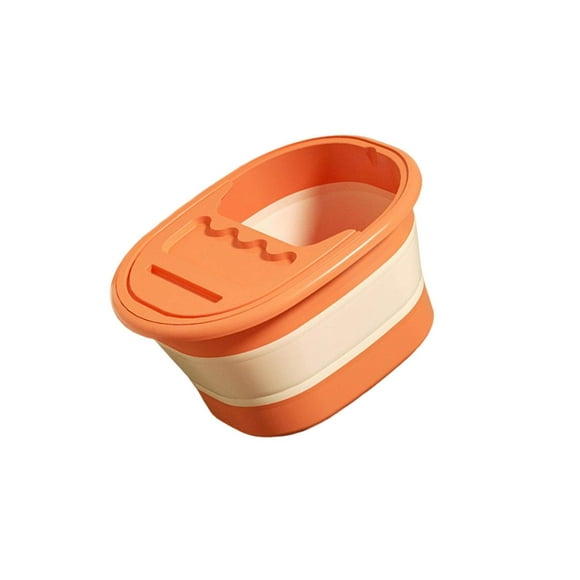 kurtrusly Foot Bath Tub Folding Foot Bath Bucket Foot SPA Bath Massager for Camping Orange