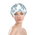 thumbnail image 3 of YFYANG Women's Double Waterproof Shower Cap, Abstract Floral Patterns Reusable Hair Cap for All Hair Styles and Head Sizes, 3 of 9
