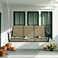 thumbnail image 3 of NOBLEMOOD Textilene 3 Seat Hanging Swing, 5.2FT Patio Bench Swing, 660lbs Load Outdoor Porch Swing with Hanging Chains, 3 of 7