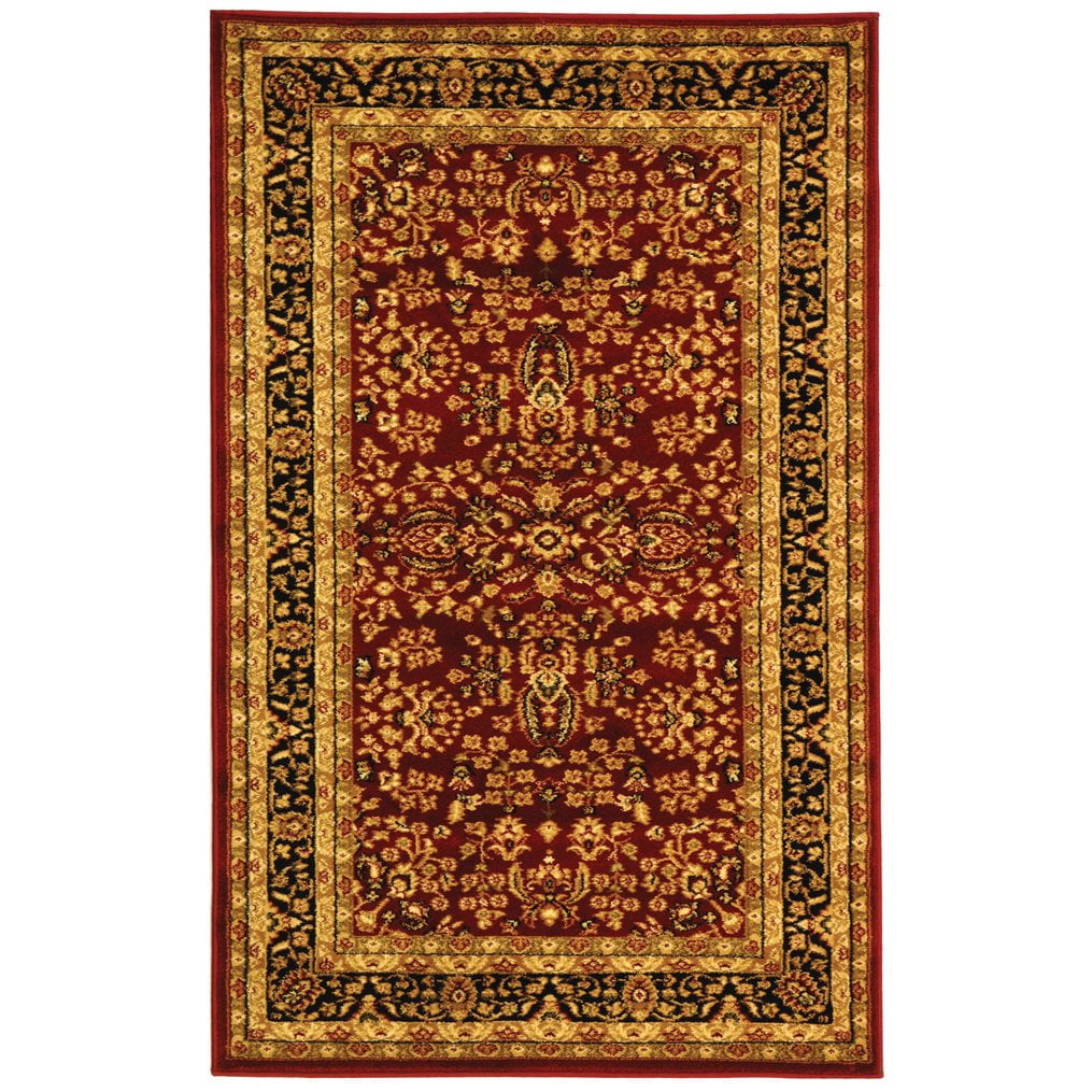 SAFAVIEH Lyndhurst Elizabeth Traditional Floral Area Rug, Red/Black, 6' x 9'