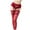 Red, variant on Seductiva Women's Lace Stockings Women's Lace Embroidery See Through Panties Garter Belt with Stockings Tights Soft Nightwear Lingerie