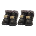 thumbnail image 3 of Methold 4 Uds zapatos para mascotas botas de nieve impermeables calzado de invierno para mascotas de cuero PU Ropa para mascotas negro Tipo 1, 3 of 6