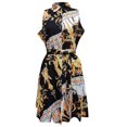 thumbnail image 4 of SMihono Robe Bohème d'Été pour Femmes Grande Taille Mode Femmes Col à Revers Décontractée Aguichant Imprimée Sans Manches Ample Robe Chemise, 4 of 6