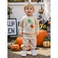 thumbnail image 4 of Qmyliery Toddler Baby Boy Halloween Sweatshirt Pumpkin Ghost Print Crew Neck Long Sleeve Pullover for Fall, 4 of 9
