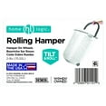 thumbnail image 3 of Home Logic 2 Bushel Rolling Plastic Laundry Hamper with Pop-up Handle, White, Adult, 3 of 9