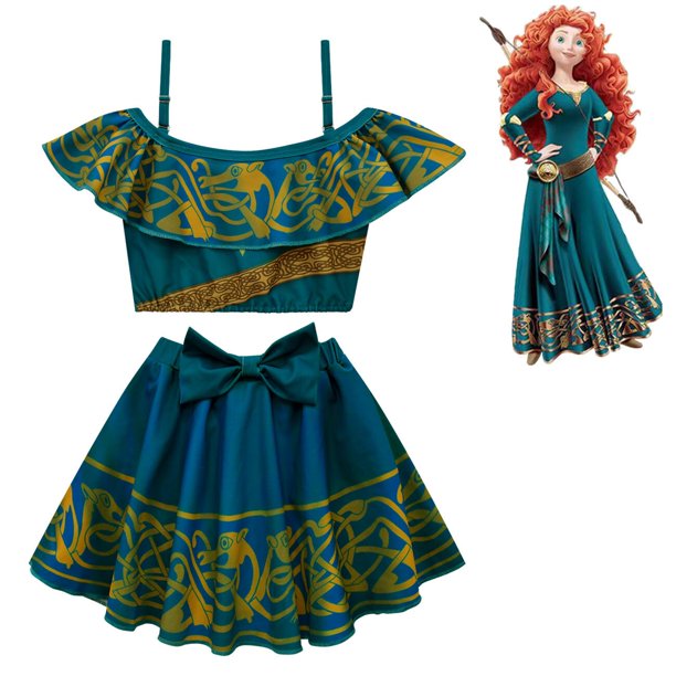Disney-traje de baño de princesa Elsa para niñas, traje de baño de dos piezas con diseño de Jasmine y Isabela, Cosplay Fivean unisex