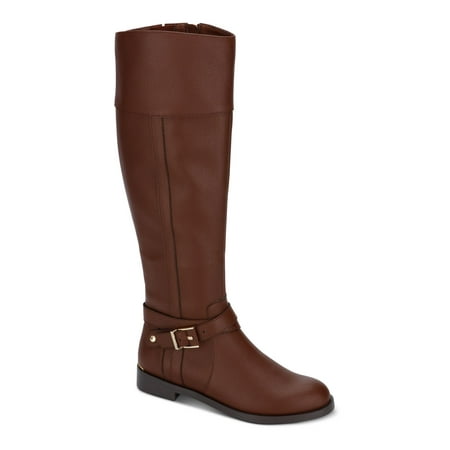 

KENNETH COLE Womens Brown Buckle Accent Round Toe Block Heel Zip-Up Boots 6.5