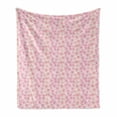 thumbnail image 1 of Romantic Soft Flannel Fleece Throw Blanket, Outline Rose Petals Repetition, Cozy Plush for Indoor and Outdoor Use, 60" x 80", Baby Pink Magenta, by Ambesonne, 1 of 5