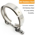 thumbnail image 2 of 304 Stainless Steel V- Exhaust Clamp Heavy Duty Bolt 1 Pack 3 Inch, 2 of 5