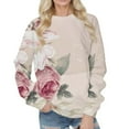 thumbnail image 1 of CNKOO Femmes Sweat-Shirt à Manches Longues Imprimé O Col Pull en Vrac Sweat-Shirt d'Automne, 1 of 4