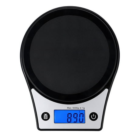 

Digital Scale Kitchen Cooking Baking Fruit Vegetable Backlit LCD Display 4 Units Battery Powered Scale 5kg